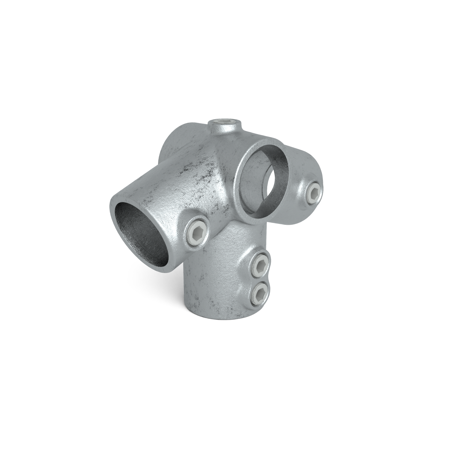 Buiskoppeling Topstuk dakrand 26,9 mm - schuin aanzicht buiskoppeling (Steigerbuisstunter.nl)