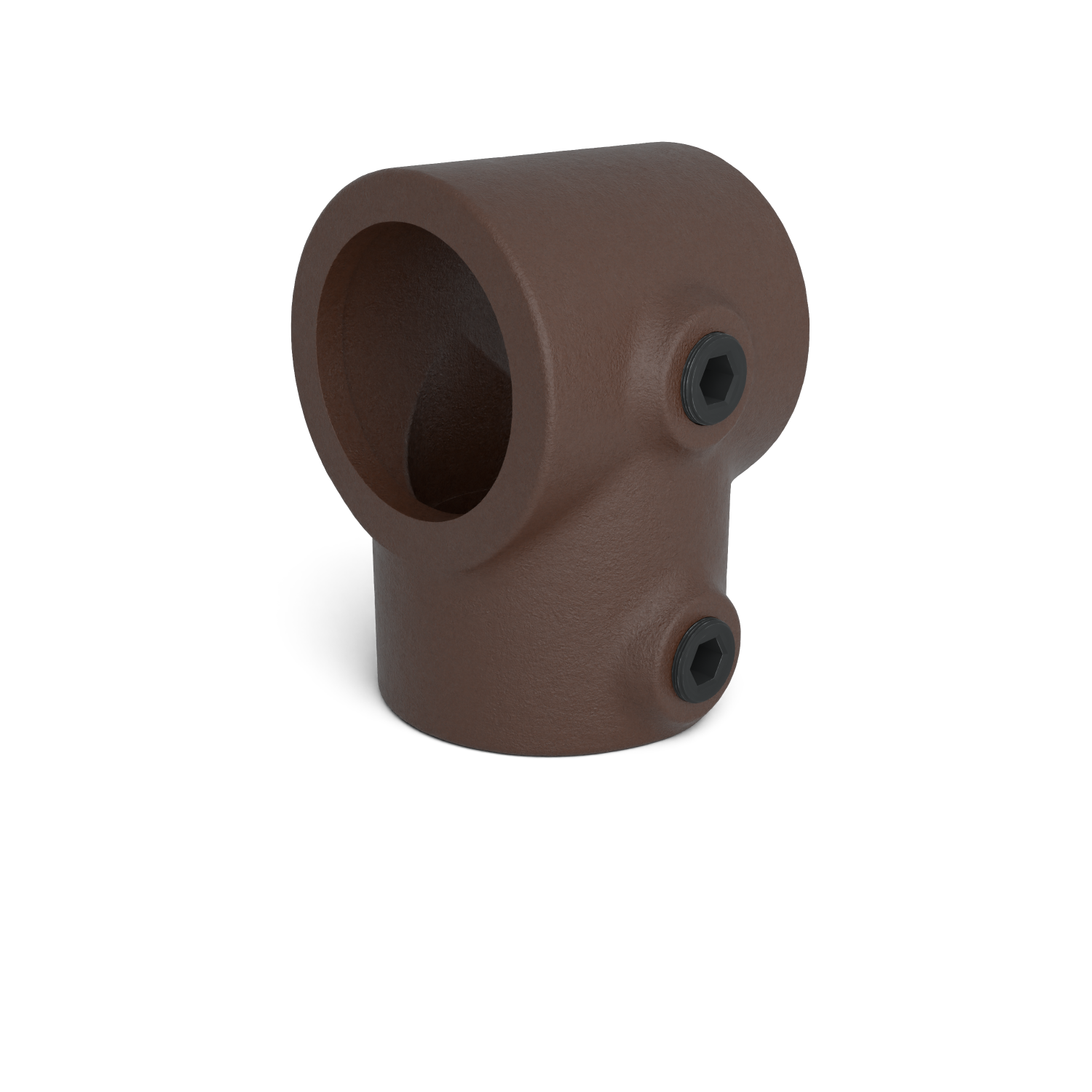 Buiskoppeling T-stuk kort vintage 26,9 mm - schuin aanzicht buiskoppeling (Steigerbuisstunter.nl)