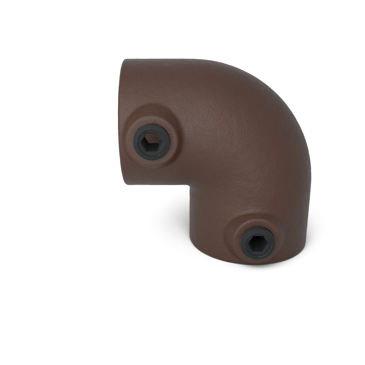 Buiskoppeling Kniestuk 2-weg 90º vintage 26,9 mm - vooraanzicht buiskoppeling (Steigerbuisstunter.nl)