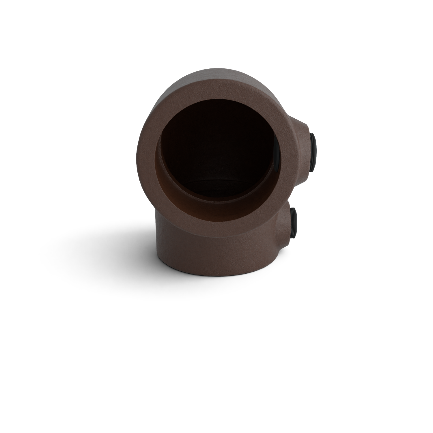 Buiskoppeling Kniestuk 2-weg 90º vintage 33,7 mm - zijaanzicht buiskoppeling (Steigerbuisstunter.nl)