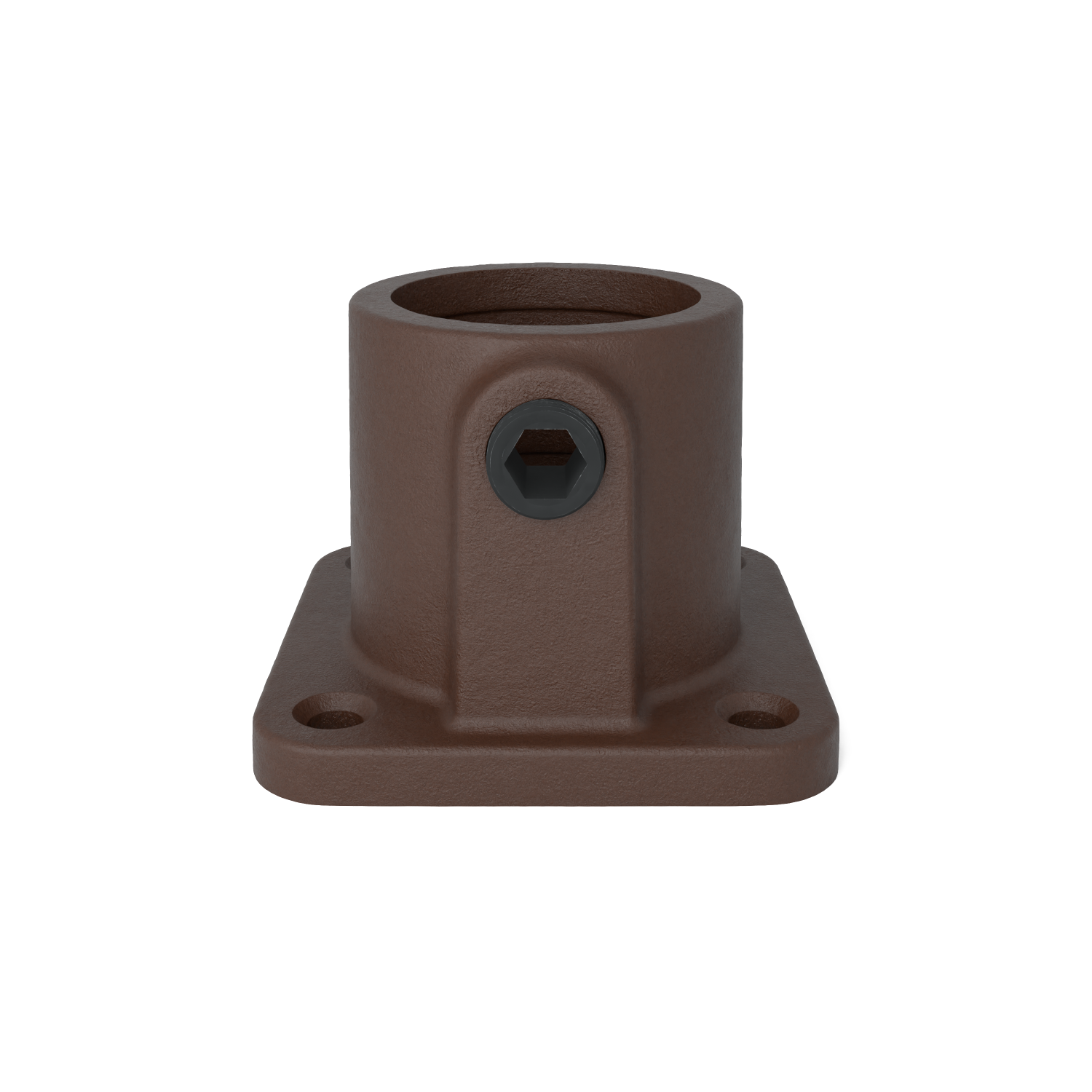 Buiskoppeling Voetplaat vierkant vintage 33,7 mm - vooraanzicht buiskoppeling (Steigerbuisstunter.nl)