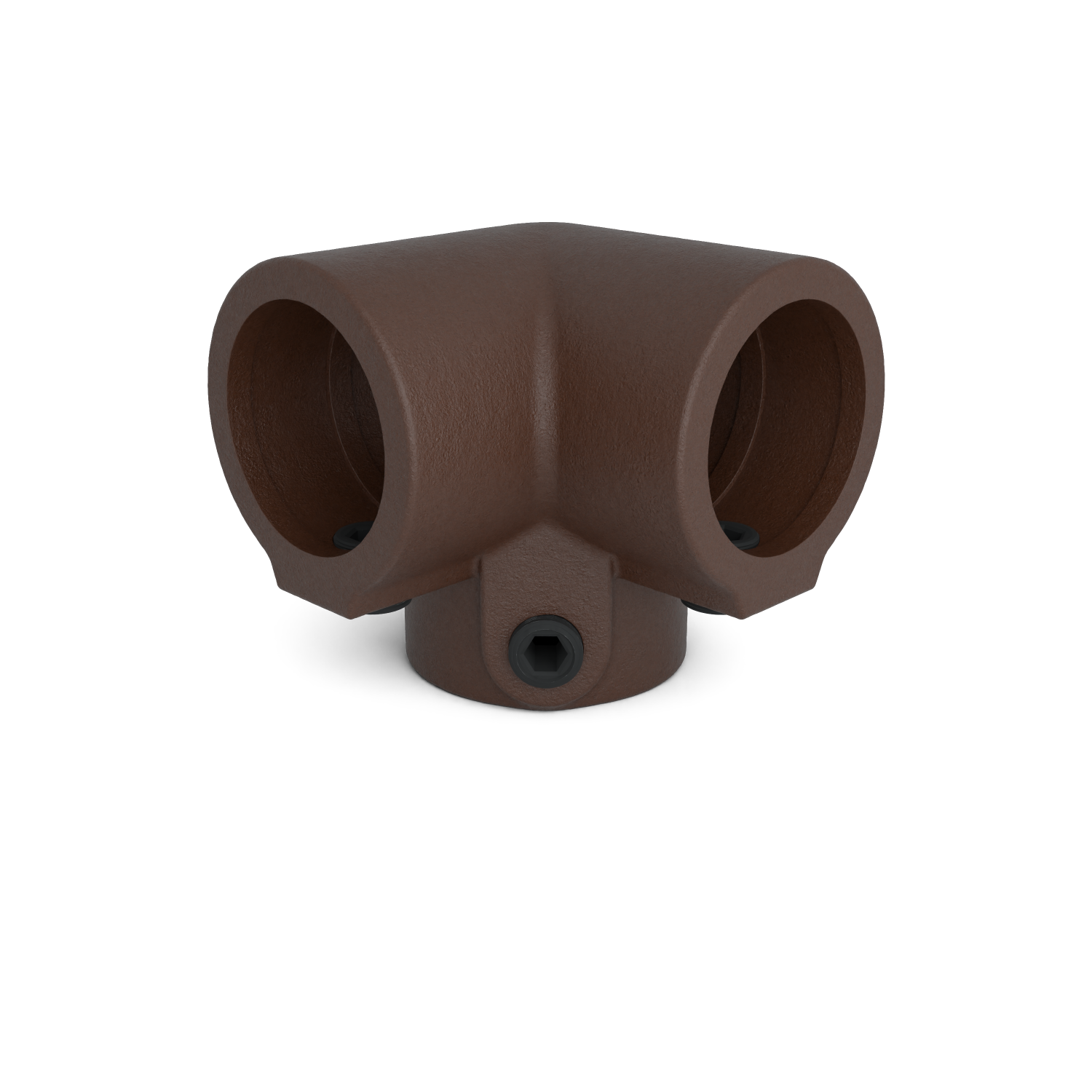 Buiskoppeling Kniestuk 3-weg 90º vintage 33,7 mm - vooraanzicht buiskoppeling (Steigerbuisstunter.nl)