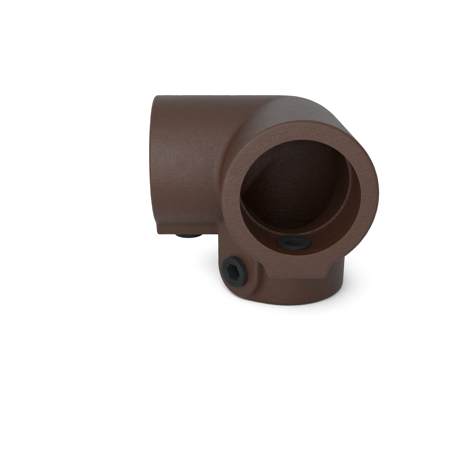 Buiskoppeling Kniestuk 3-weg 90º vintage 26,9 mm - zijaanzicht buiskoppeling (Steigerbuisstunter.nl)