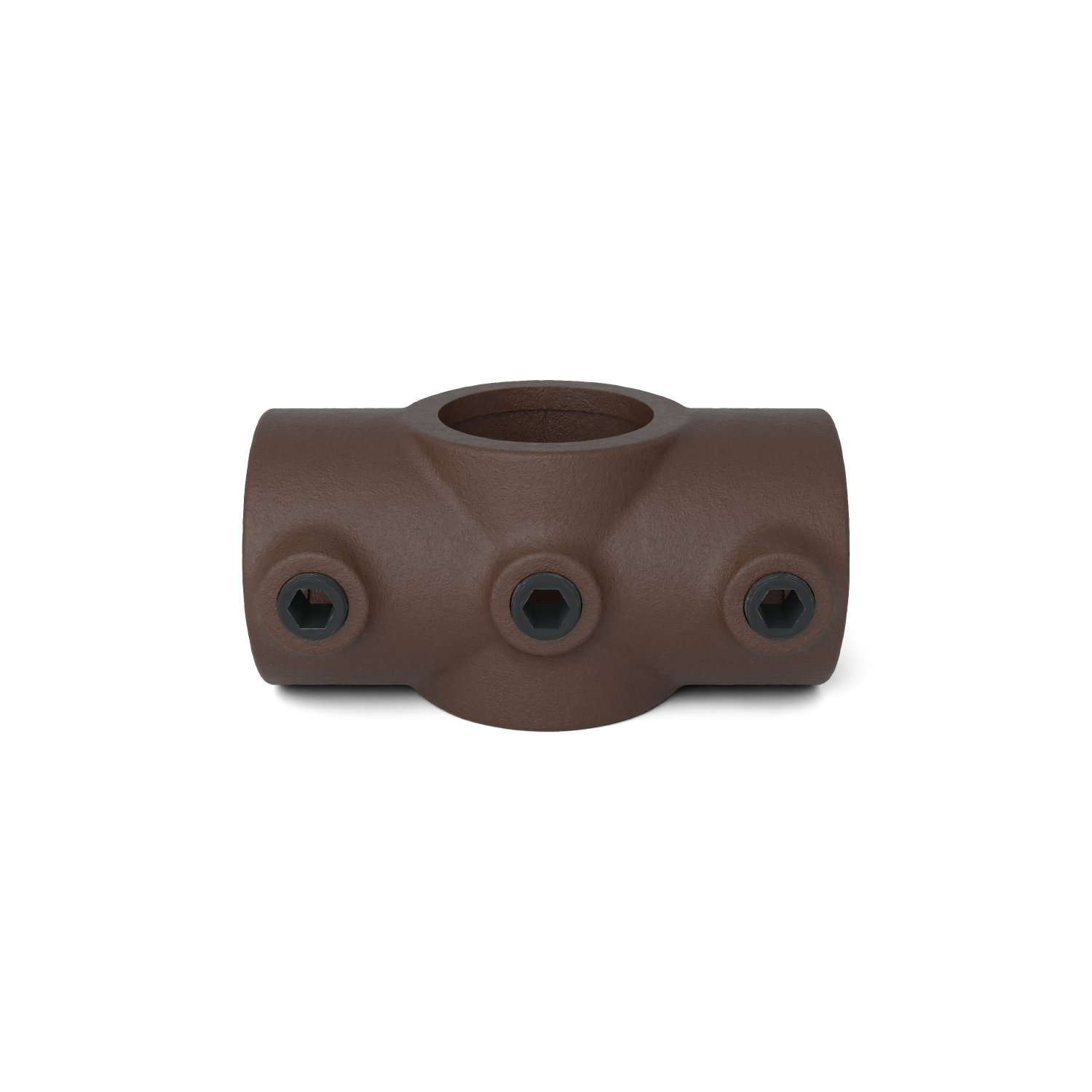 Buiskoppeling Kruisstuk 1-vlak vintage 26,9 mm - vooraanzicht buiskoppeling (Steigerbuisstunter.nl)