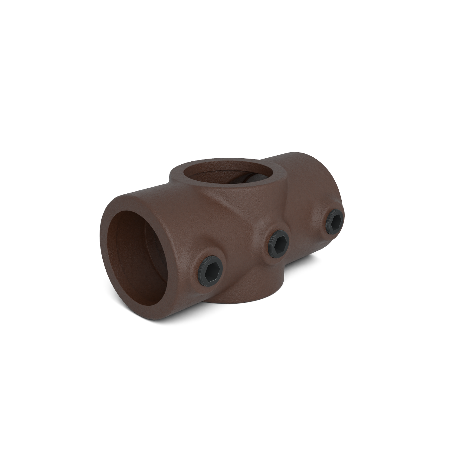 Buiskoppeling Kruisstuk 1-vlak vintage 26,9 mm - schuin aanzicht buiskoppeling (Steigerbuisstunter.nl)