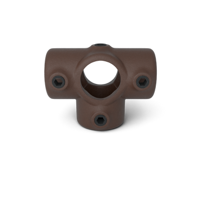 Buiskoppeling T-stuk zij-uitgang vintage 26,9 mm - vooraanzicht buiskoppeling (Steigerbuisstunter.nl)