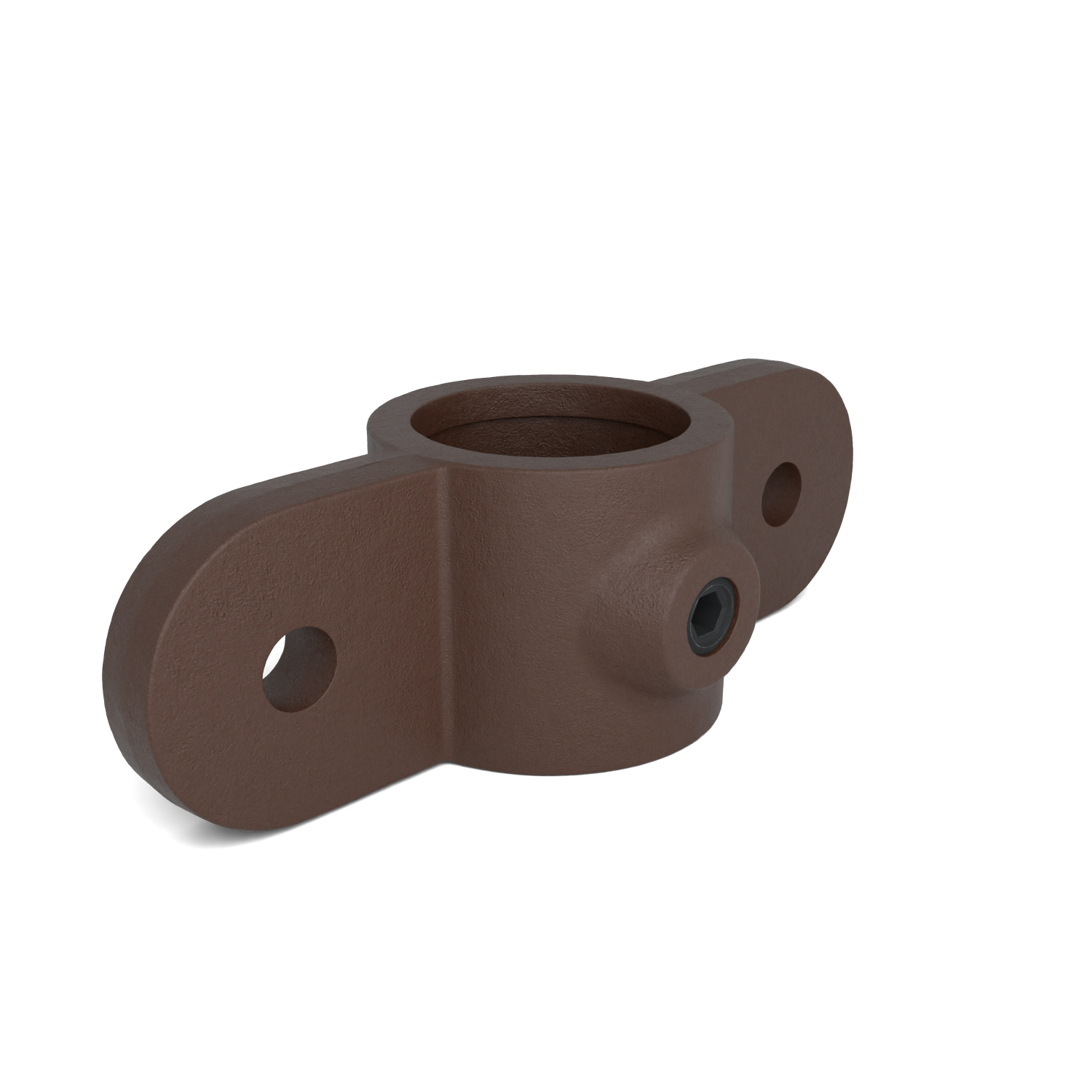 Buiskoppeling Oogdeel dubbel scharnierstuk 180º vintage 33,7 mm - schuin aanzicht buiskoppeling (Steigerbuisstunter.nl)