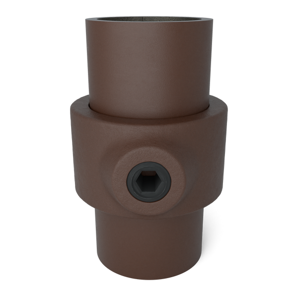 Buiskoppeling Borgring vintage 26,9 mm - vooraanzicht met buizen (Steigerbuisstunter.nl)