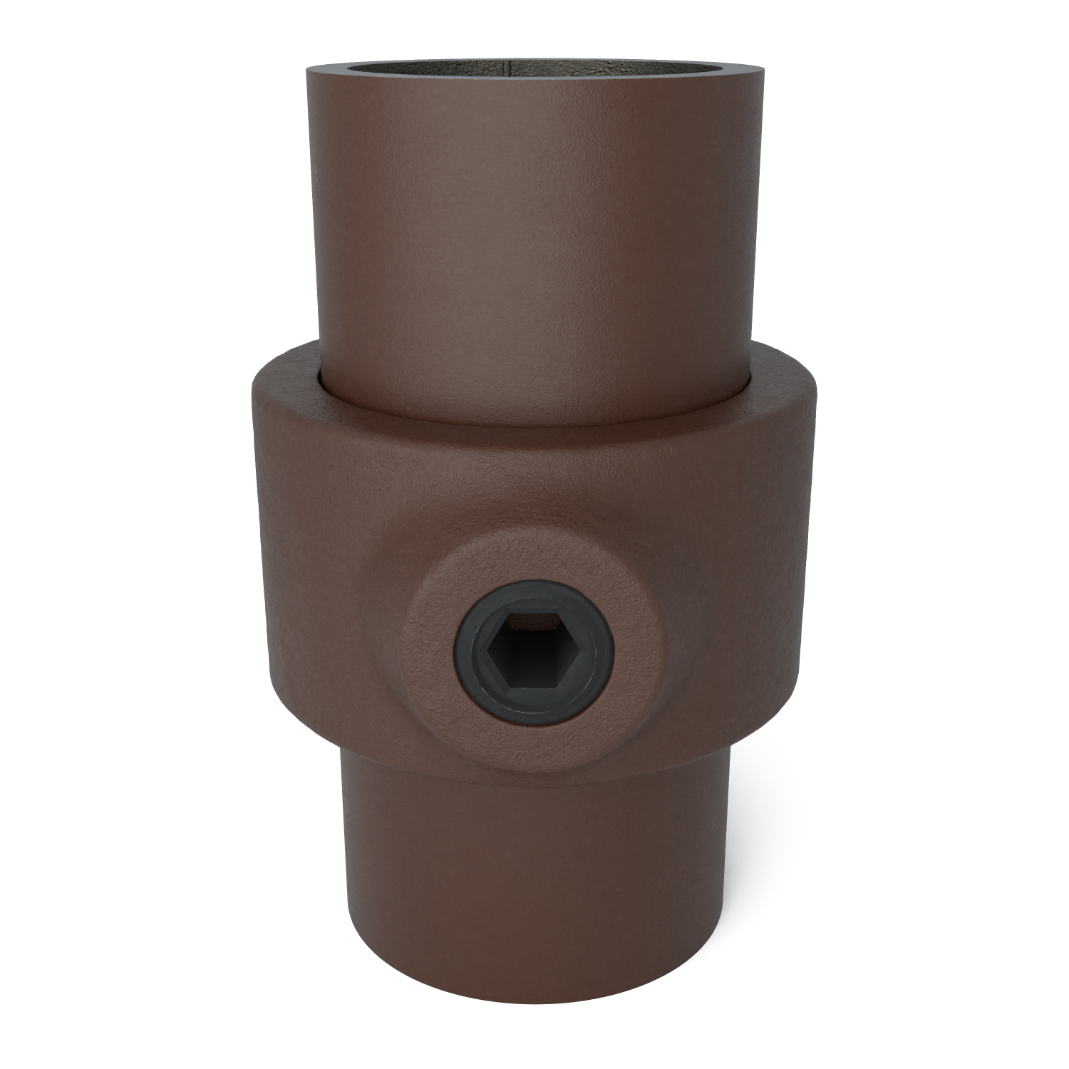 Buiskoppeling Borgring vintage 33,7 mm - vooraanzicht met buizen (Steigerbuisstunter.nl)