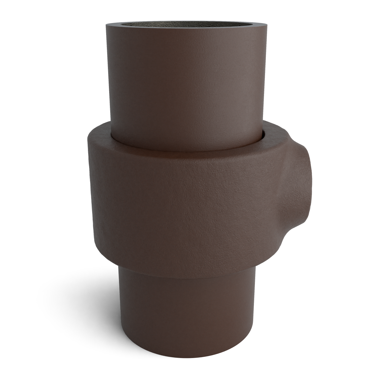 Buiskoppeling Borgring vintage 33,7 mm - zijaanzicht met buizen (Steigerbuisstunter.nl)