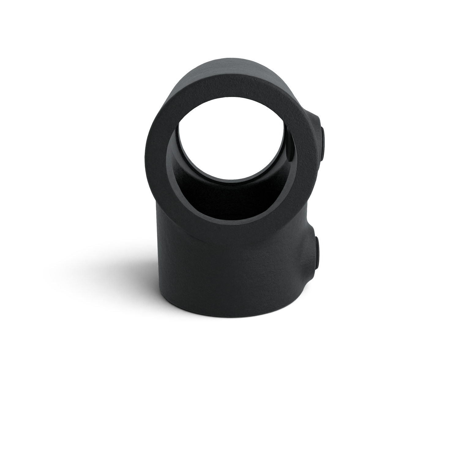 Buiskoppeling T-stuk kort zwart 26,9 mm - zijaanzicht buiskoppeling (Steigerbuisstunter.nl)