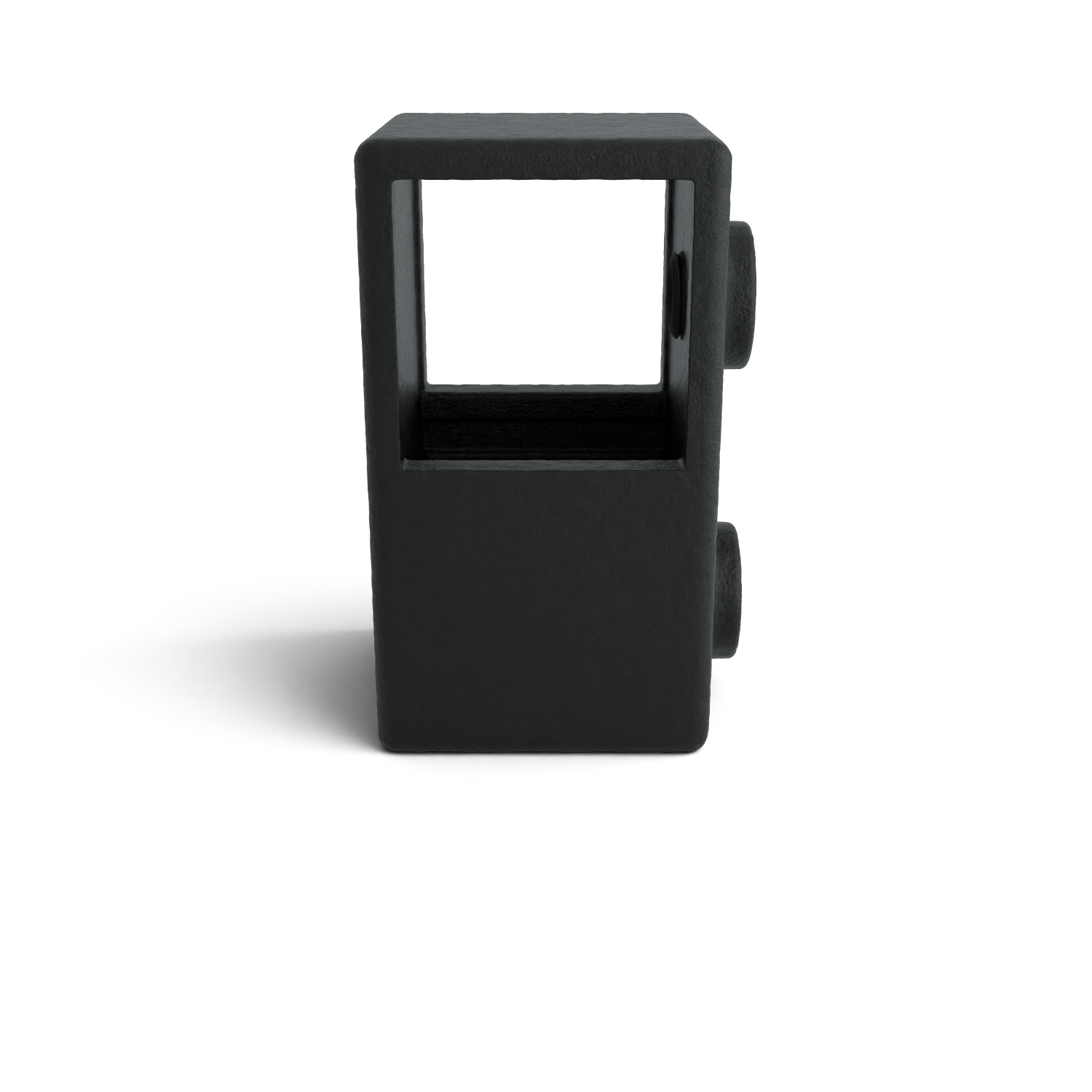 Buiskoppeling T-stuk kort zwart 40 mm vierkant - zijaanzicht buiskoppeling (Steigerbuisstunter.nl)