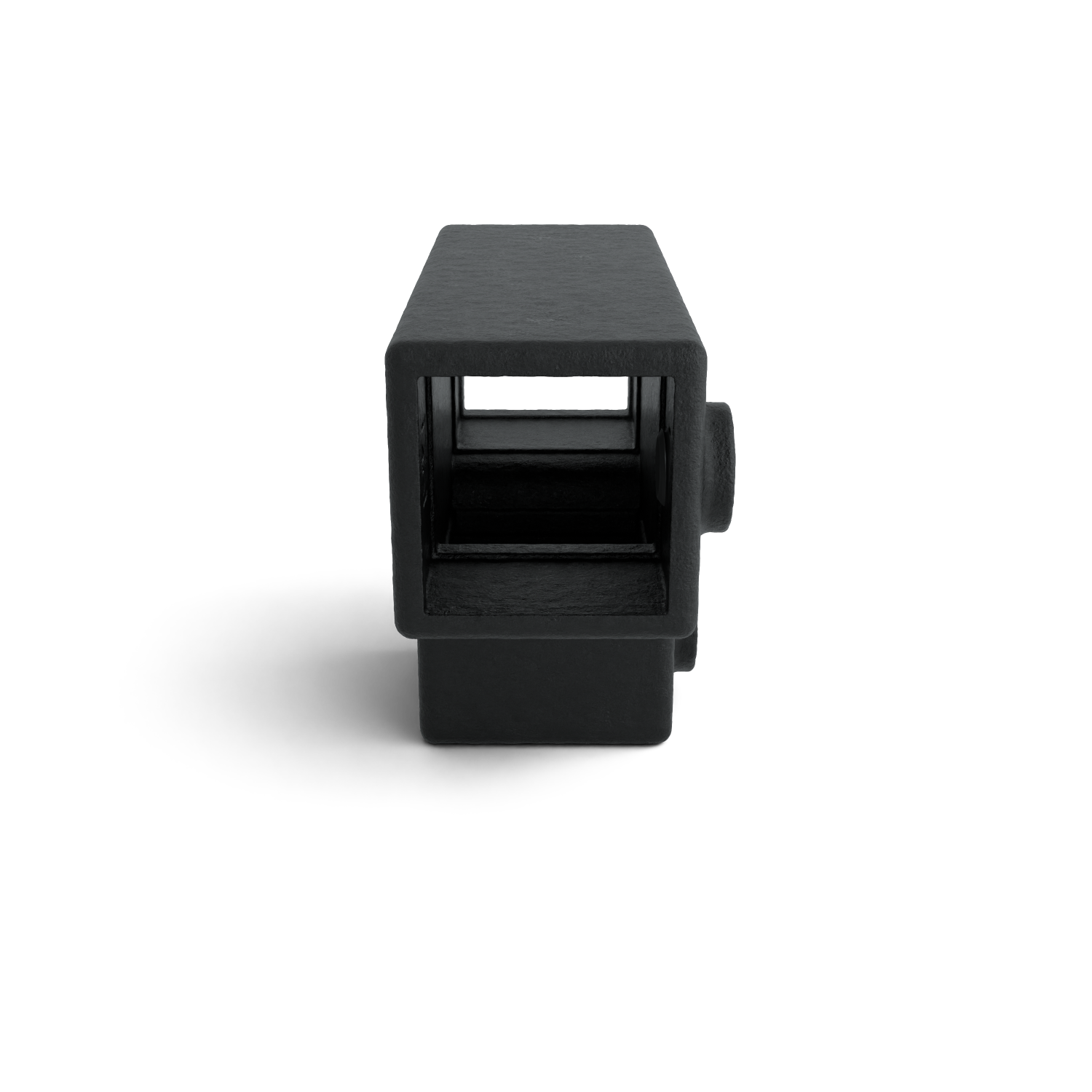 Buiskoppeling T-stuk lang zwart 40 mm vierkant - zijaanzicht buiskoppeling (Steigerbuisstunter.nl)