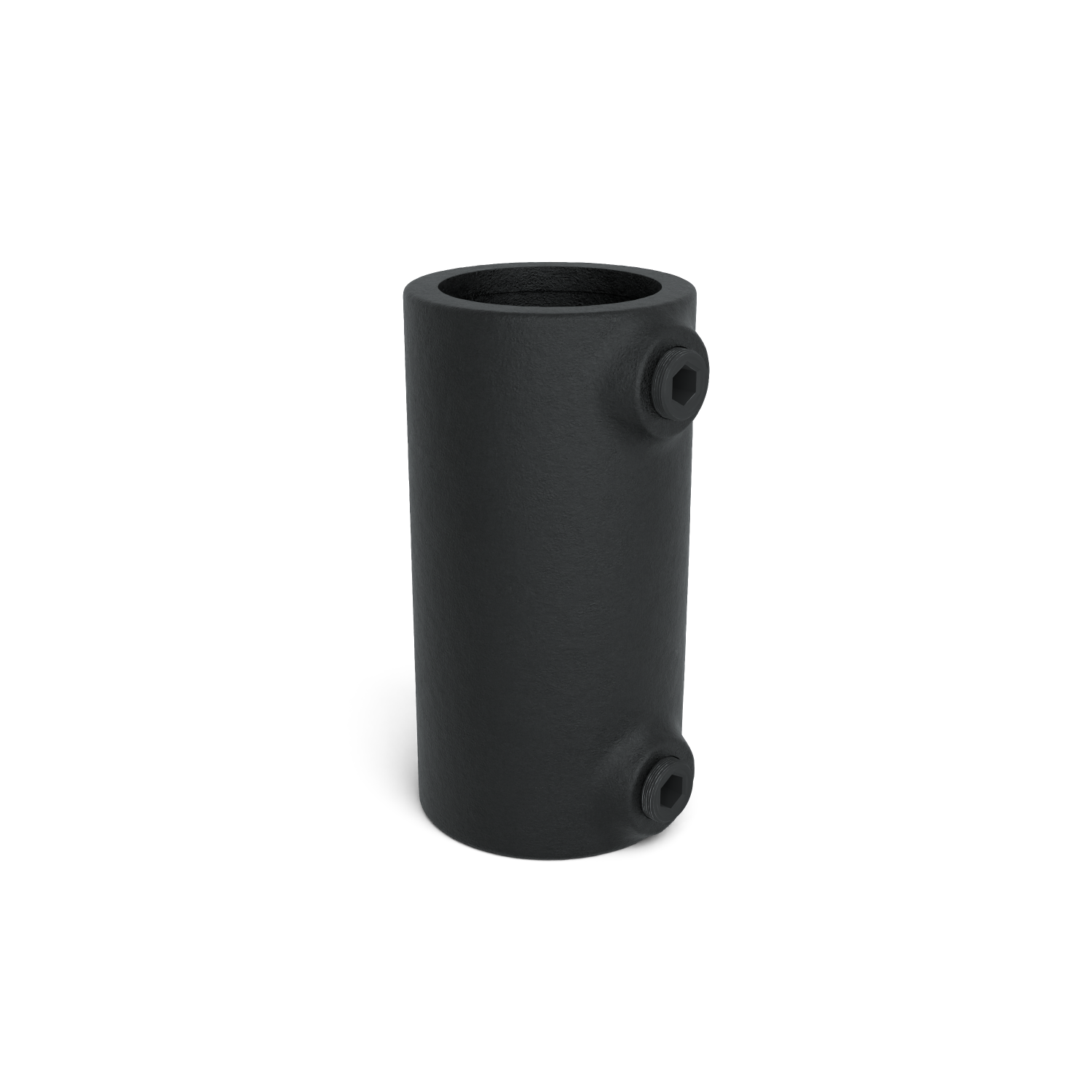 Buiskoppeling Koppelstuk zwart 26,9 mm - schuin aanzicht buiskoppeling (Steigerbuisstunter.nl)