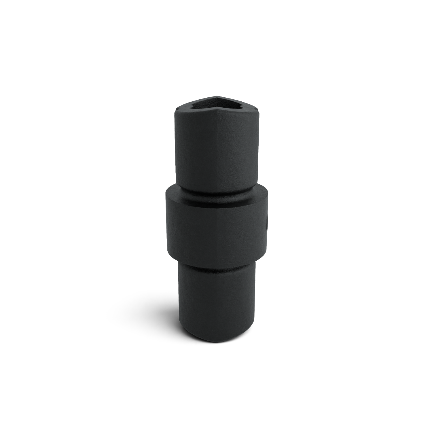 Buiskoppeling Koppelstuk inwendig zwart 42,4 mm - zijaanzicht buiskoppeling (Steigerbuisstunter.nl)
