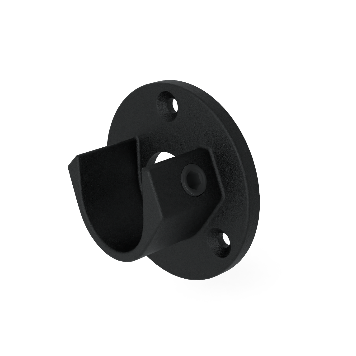 Buiskoppeling Voetplaat met inleg zwart (set) 33,7 mm - schuin aanzicht buiskoppeling (Steigerbuisstunter.nl)