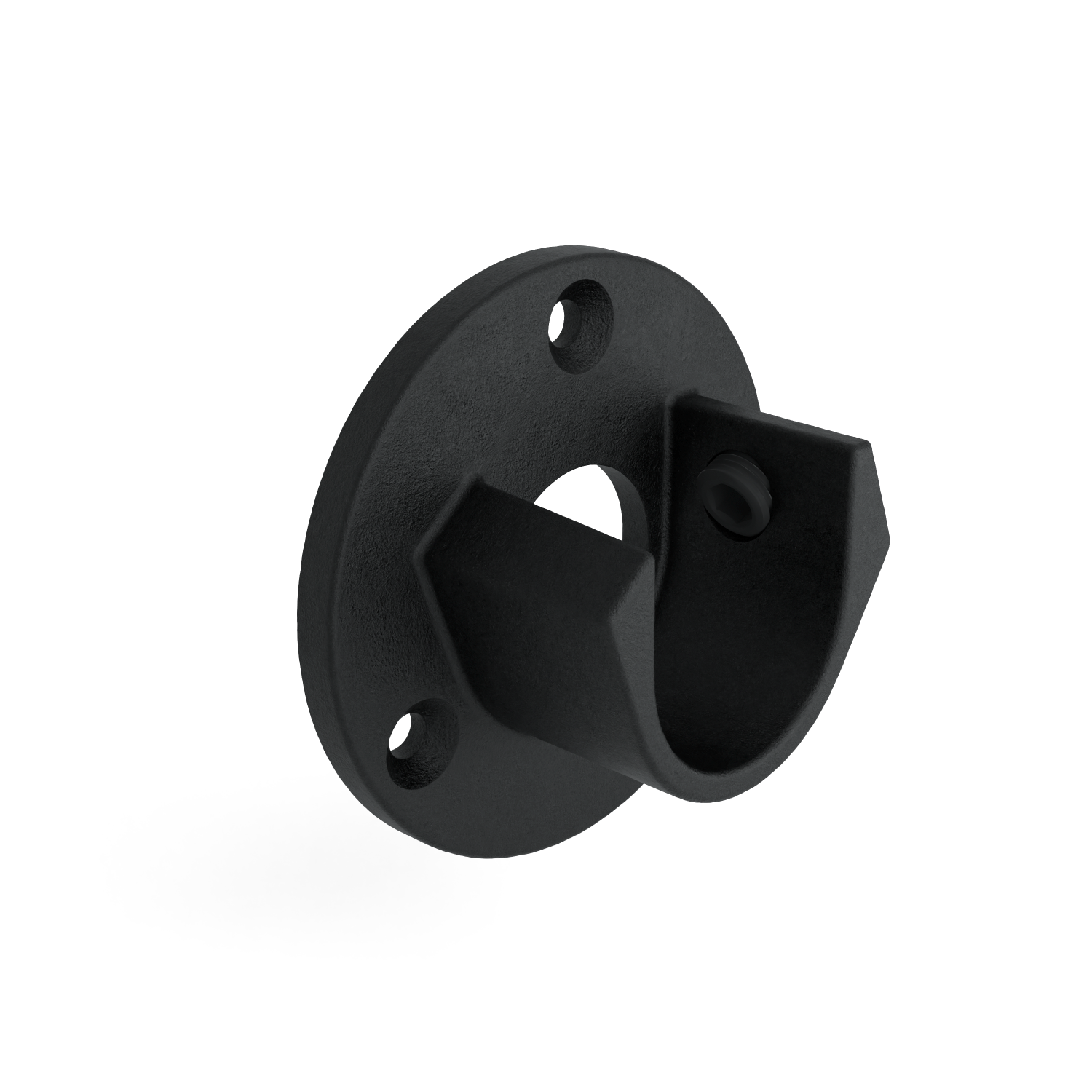 Buiskoppeling Voetplaat met inleg zwart (set) 26,9 mm - zijaanzicht buiskoppeling (Steigerbuisstunter.nl)