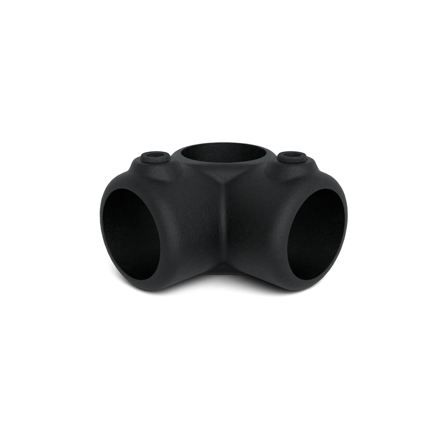 Buiskoppeling Hoekstuk 90º zwart 33,7 mm - vooraanzicht buiskoppeling (Steigerbuisstunter.nl)