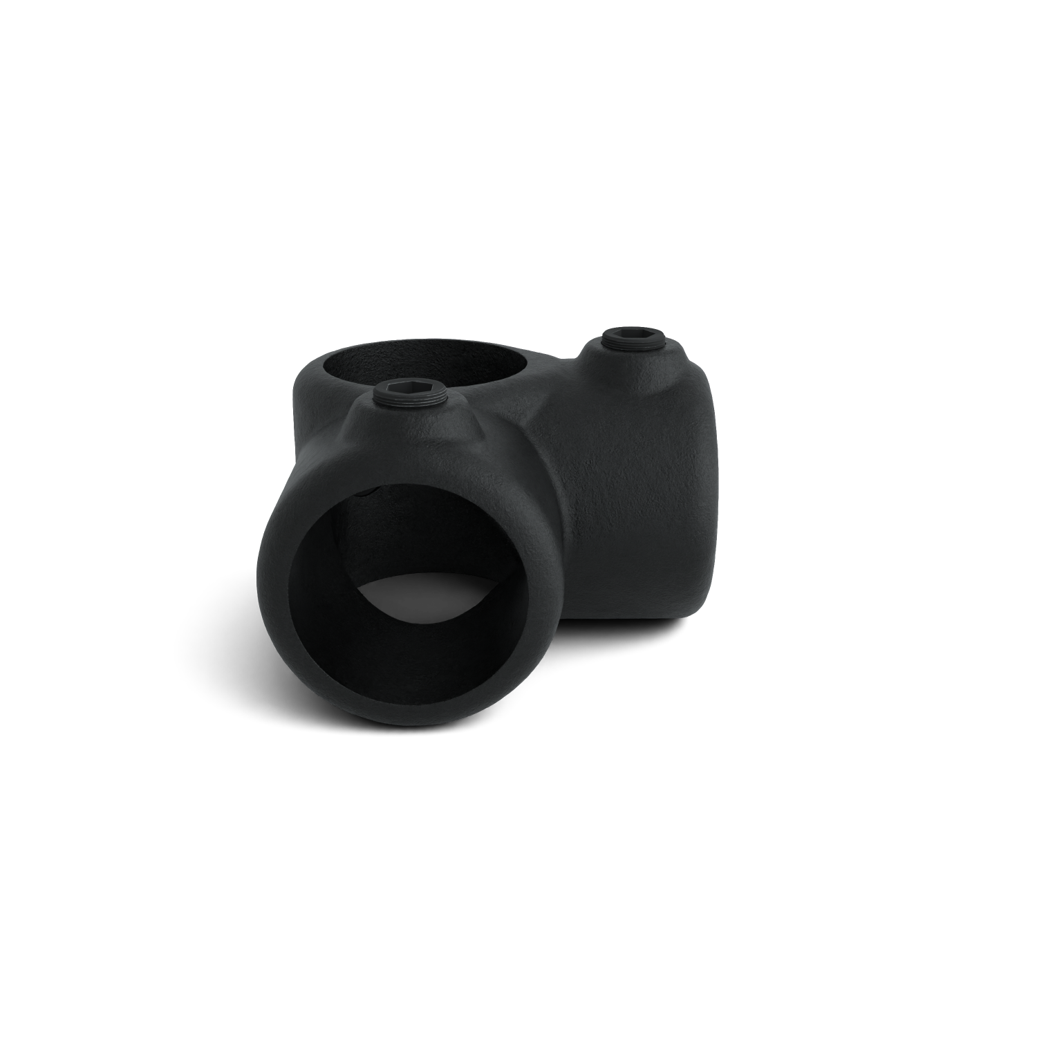 Buiskoppeling Hoekstuk 90º zwart 26,9 mm - zijaanzicht buiskoppeling (Steigerbuisstunter.nl)