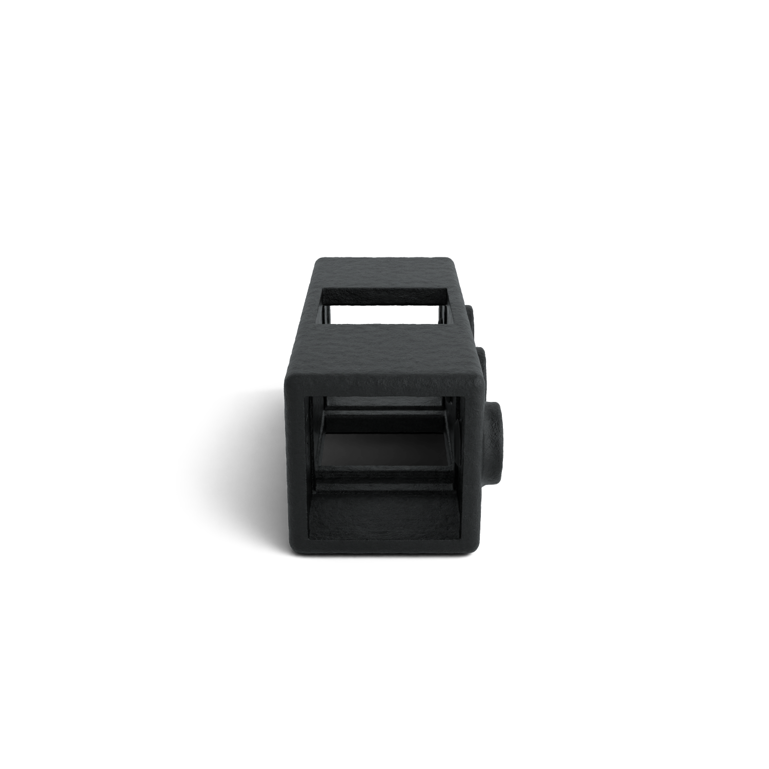 Buiskoppeling Kruisstuk 1-vlak zwart 40 mm vierkant - zijaanzicht buiskoppeling (Steigerbuisstunter.nl)