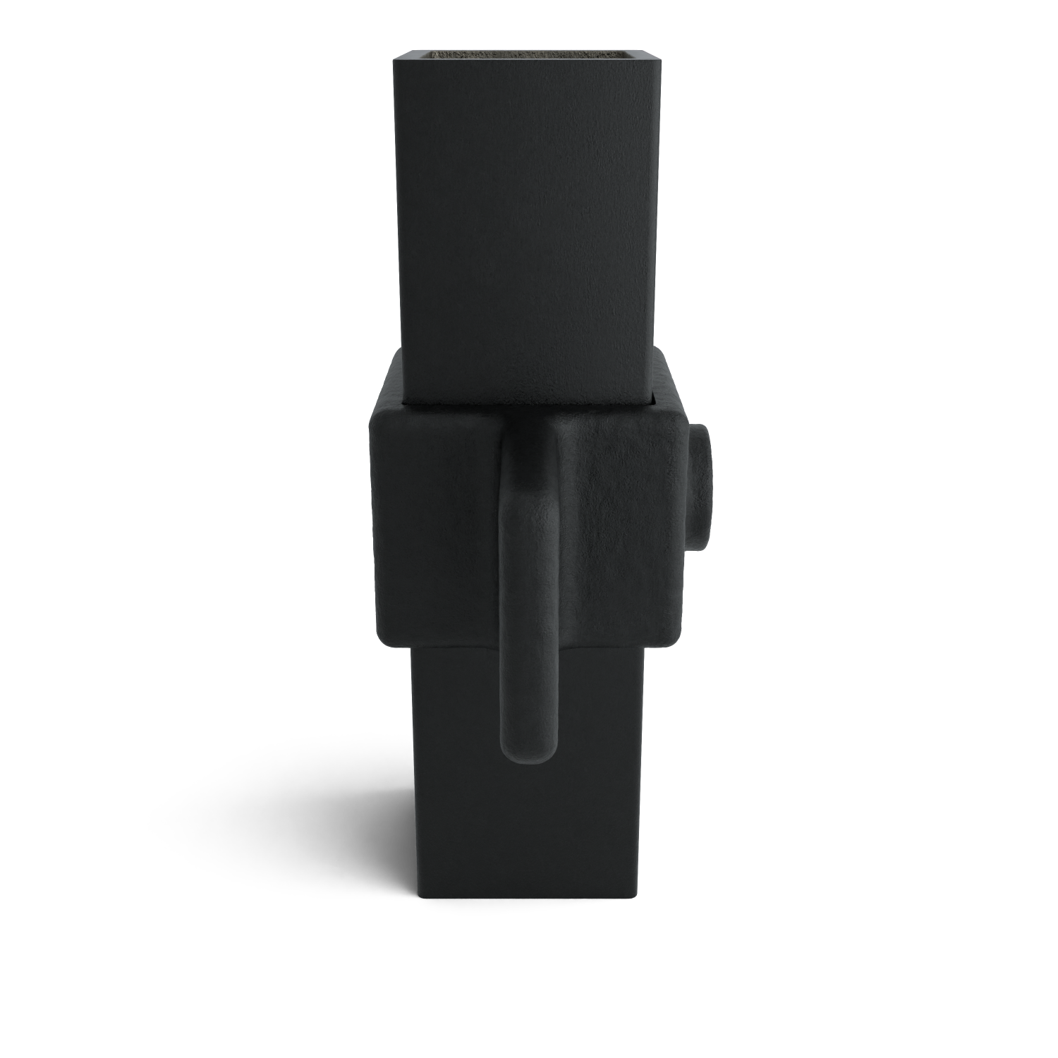 Buiskoppeling Oogdeel scharnierstuk zwart 40 mm vierkant - zijaanzicht met buizen (Steigerbuisstunter.nl)