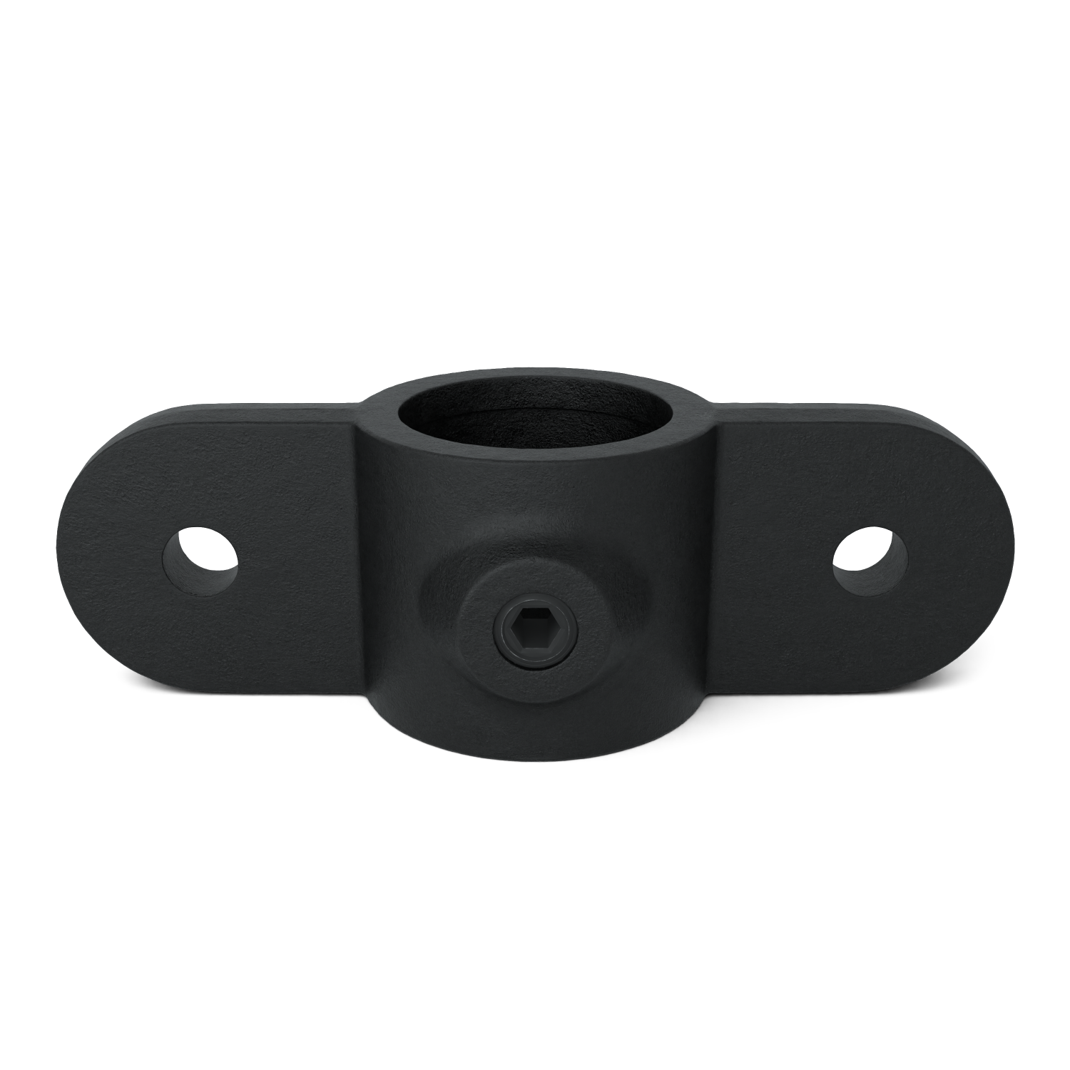 Buiskoppeling Oogdeel dubbel scharnierstuk 180º - zwart voor buiten - 42,4 mm - vooraanzicht buiskoppeling (Steigerbuisstunter.nl)