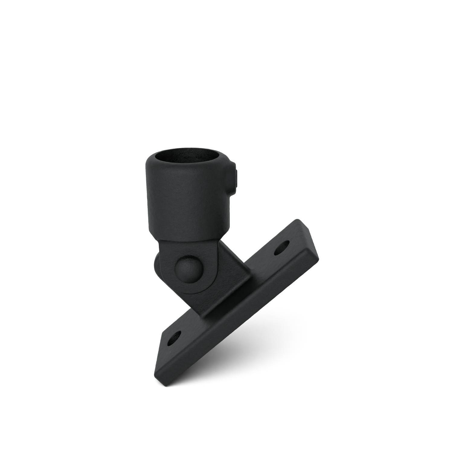 Buiskoppeling Scharniervoet zwart 42,4 mm - vooraanzicht buiskoppeling (Steigerbuisstunter.nl)