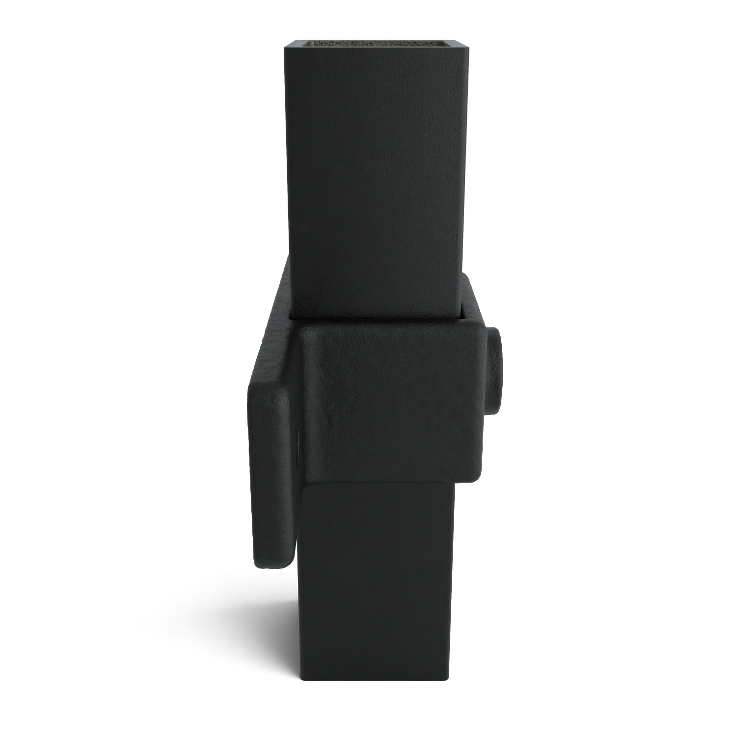 Buiskoppeling Bevestigingsring dubbel zwart 40 mm vierkant - zijaanzicht met buizen (Steigerbuisstunter.nl)