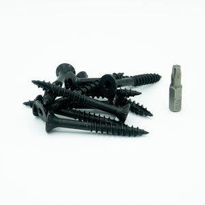 10 Zwarte schroeven 6x50 mm (incl. bitje)
