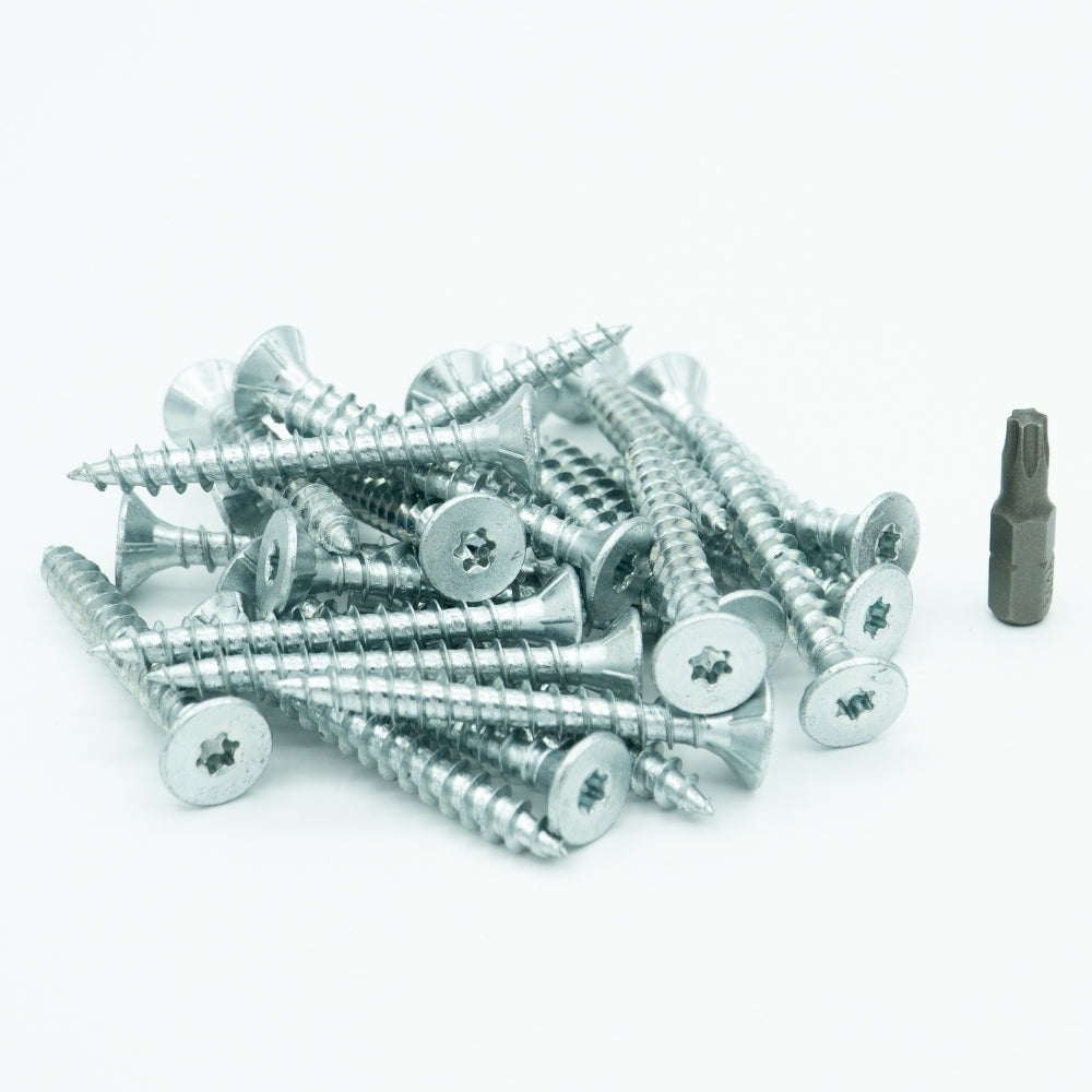 25 Schroeven 6x50 mm (incl. bitje)