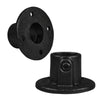 Voetplaat rond doorlopend zwart 33,7 mm