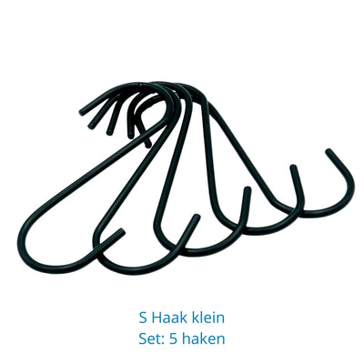 S haken zwart (set van 5 S-haken)