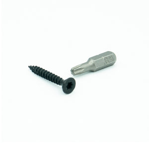 20 Zwarte schroeven 4x30 mm (incl. bitje)