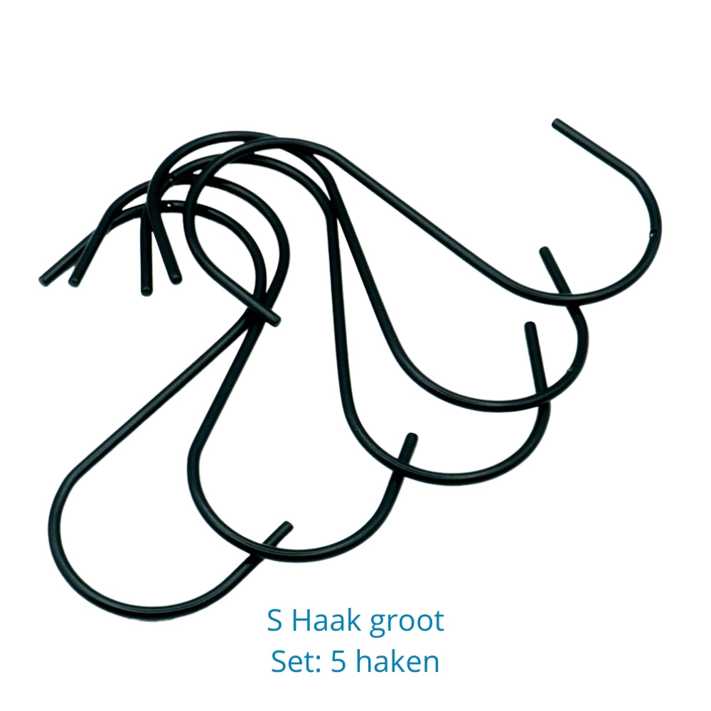 S haken zwart (set van 5 S-haken)