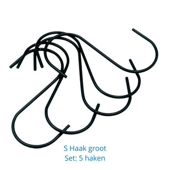 S haken zwart (set van 5 S-haken)