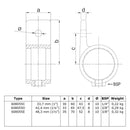 Bevestigingsring enkel 42,4 mm