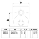 T-stuk kort ±11º 33,7 mm technische tekening