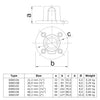 Voetplaat rond 26,9 mm technische tekening