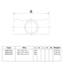 Kruisstuk 1-vlak 0 – 11º 33,7 mm technische tekening