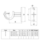 Leuningdrager met inleg zwart 26,9 mm