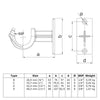 Leuningdrager met inleg zwart 33,7 mm