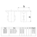 Straatpot 33,7 mm technische tekening