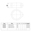 Borgring 48,3 mm technische tekening