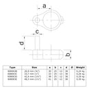 Scharnierpen 33,7 mm technische tekening