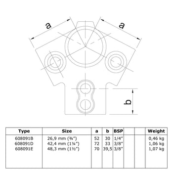 Topstuk dakrand 42,4 mm