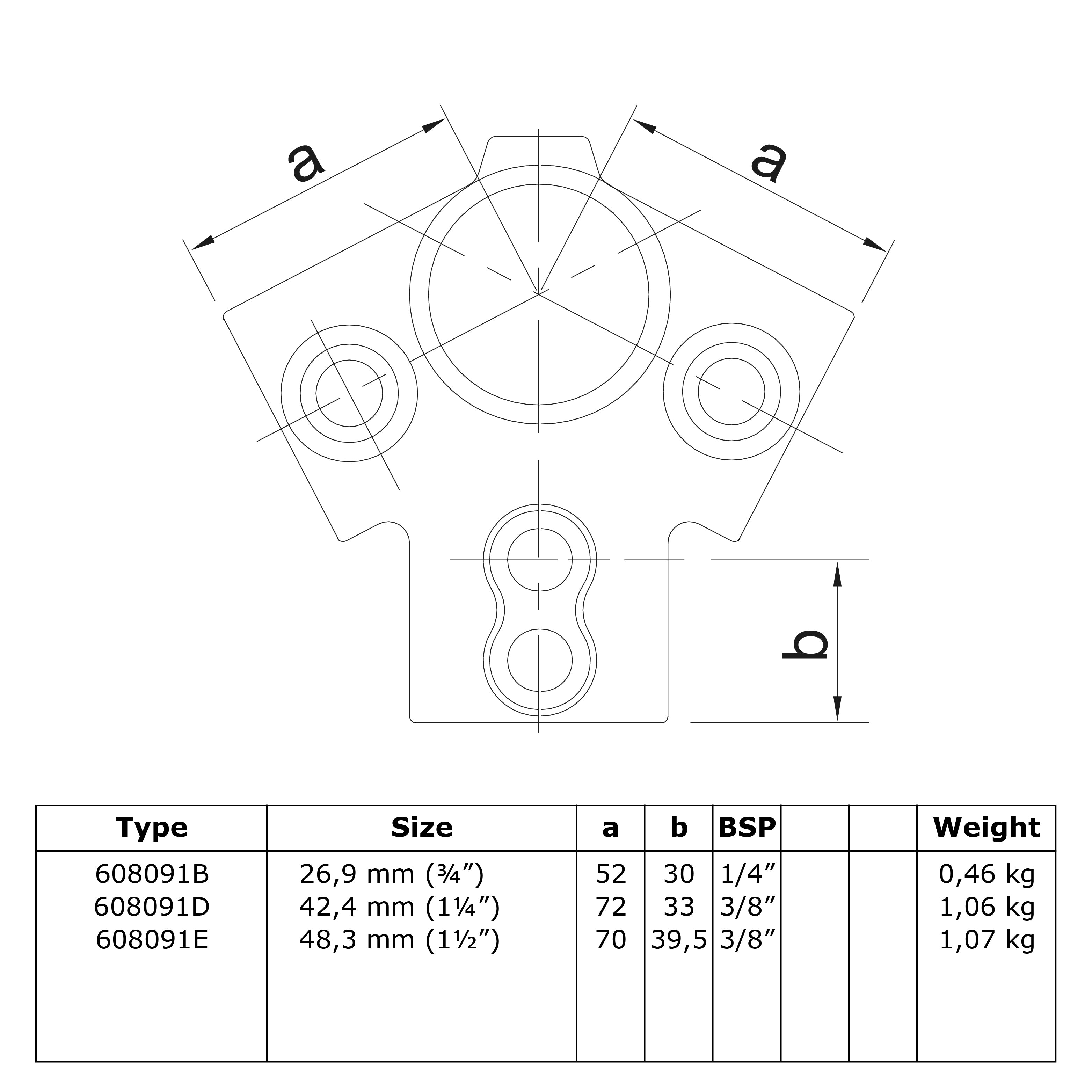 Topstuk dakrand 48,3 mm