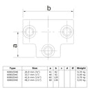 T-stuk lang zwart 33,7 mm technische tekening