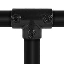 T-stuk lang zwart 48,3 mm