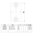 Koppelstuk zwart 26,9 mm technische tekening