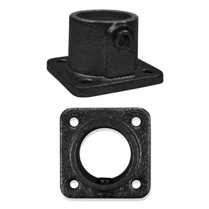 Voetplaat vierkant zwart 33,7 mm - Buiskoppelingen - 